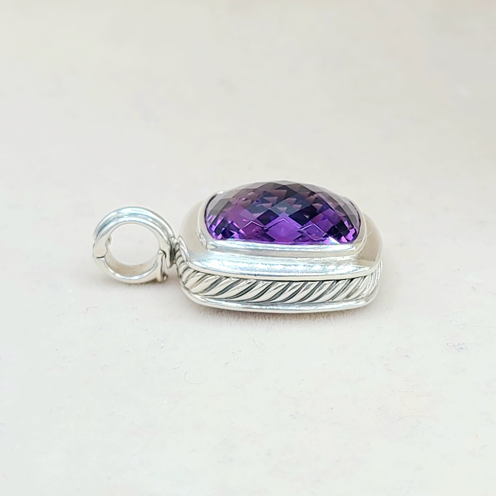 David Yurman Albion 20mm Amethyst Pendant Enhancer  - Picture 5 of 7